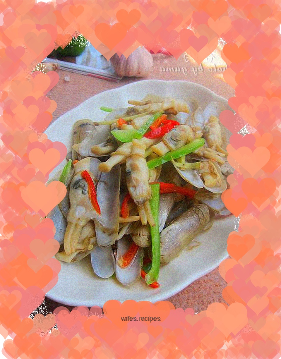 Stir-fried razor clams