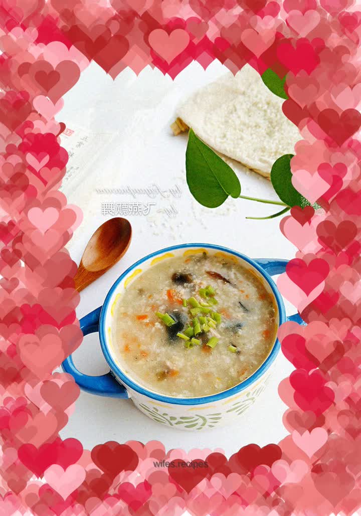 Carrot preserved egg and lean meat porridge