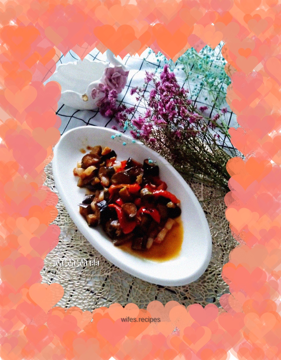 Braised eggplant strips