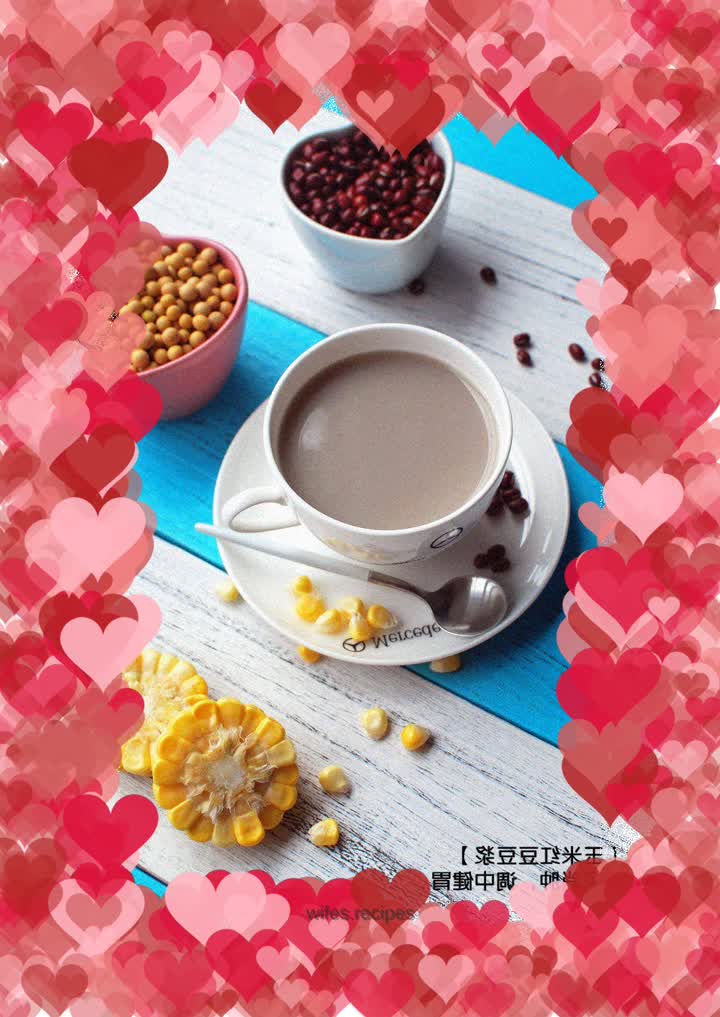 Corn and red bean soy milk