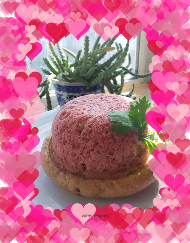 (Red Heart) Dragon Fruit Walnut Kernel Straw Hat Hair Cake