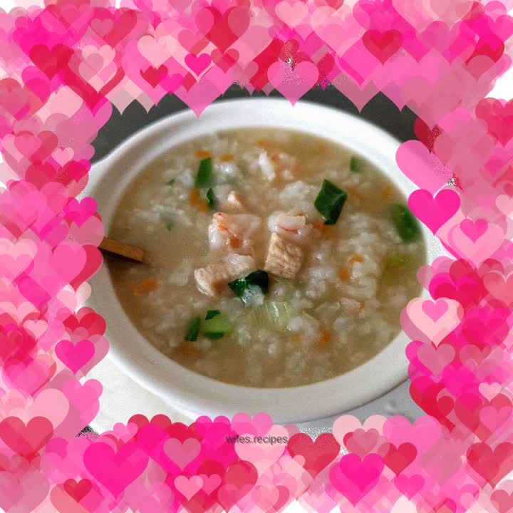 Shrimp and chicken porridge