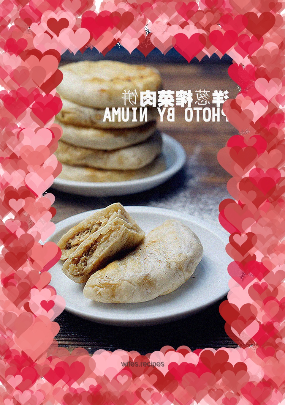 Fresh meatloaf with onion and pickled vegetables