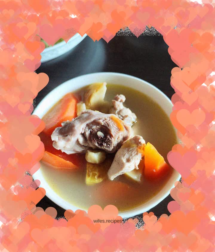 Chestnut, carrot and native chicken soup