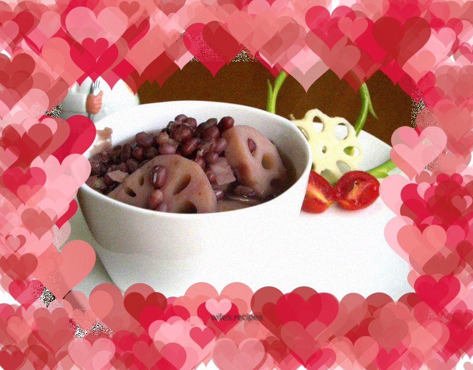 Lotus root and red bean soup