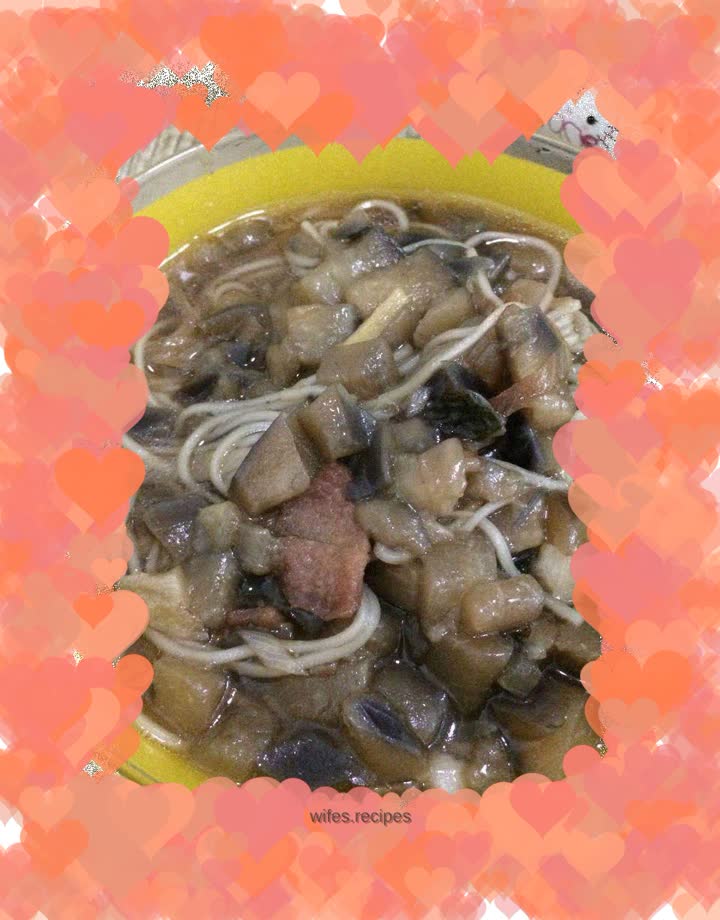 Shredded Pork Noodles with Diced Eggplant