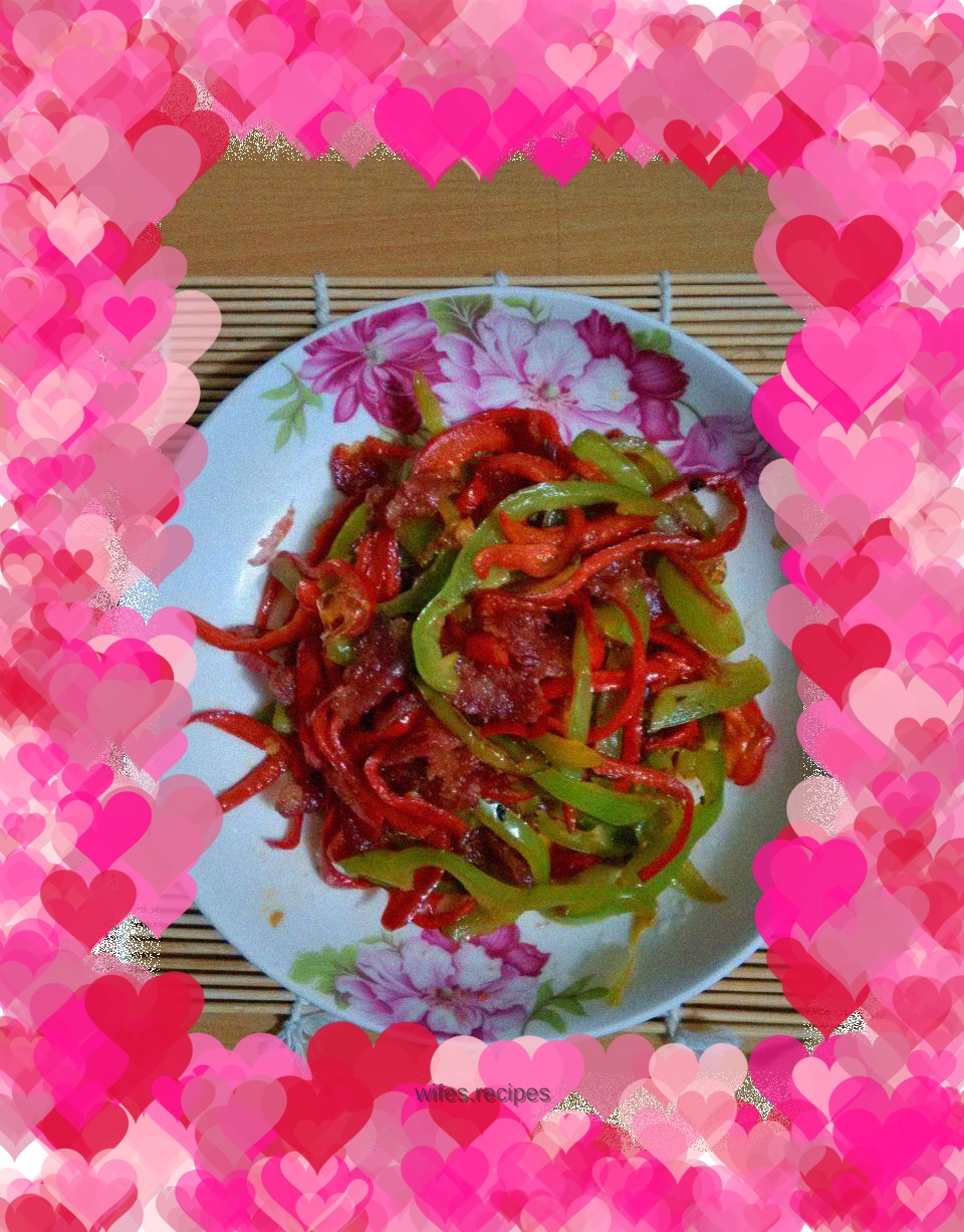 Fried Sausage with Colorful Peppers