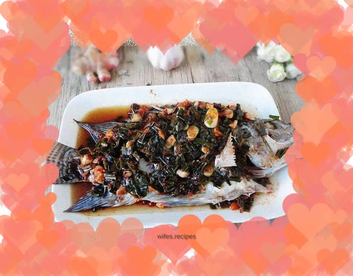 Steamed Fish with Ginger Leaves in Chili Sauce