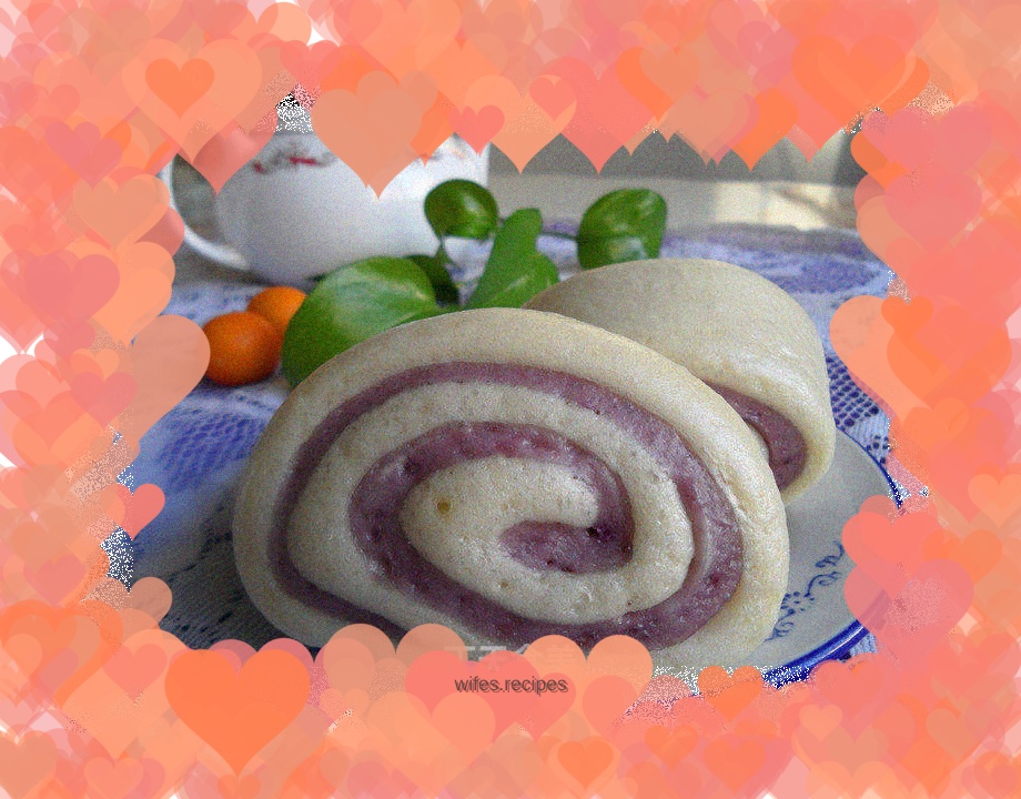Purple sweet potato two-color steamed buns