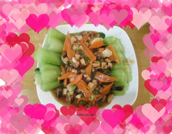 Mushrooms and Rapeseed in Oyster Sauce