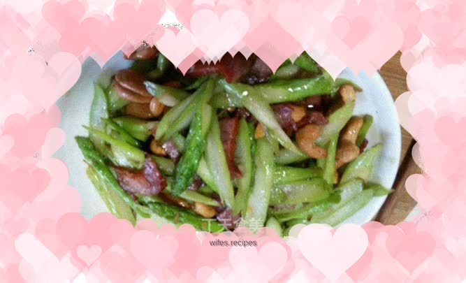Stir-fried asparagus with bacon