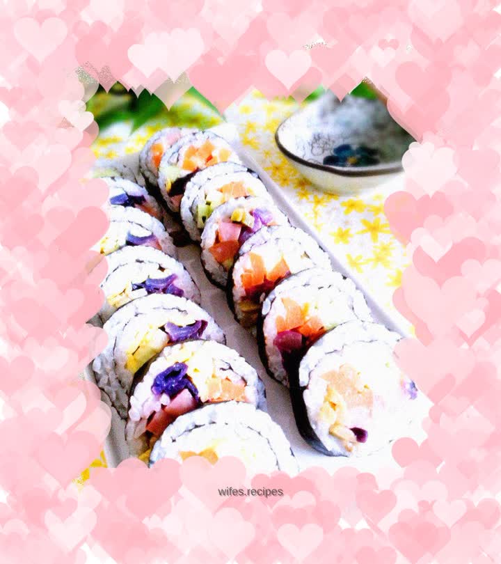 Seasonal vegetable sushi roll