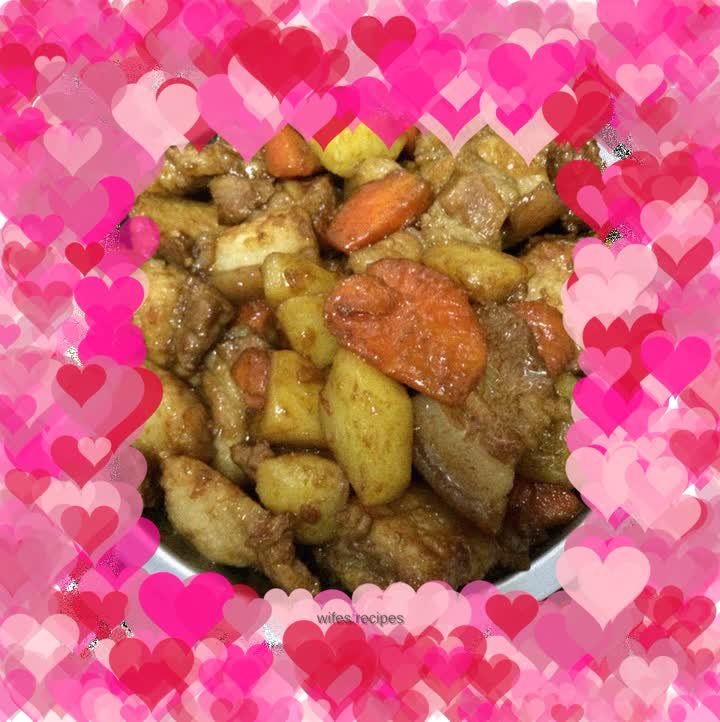 Pork belly, braised potatoes and carrots