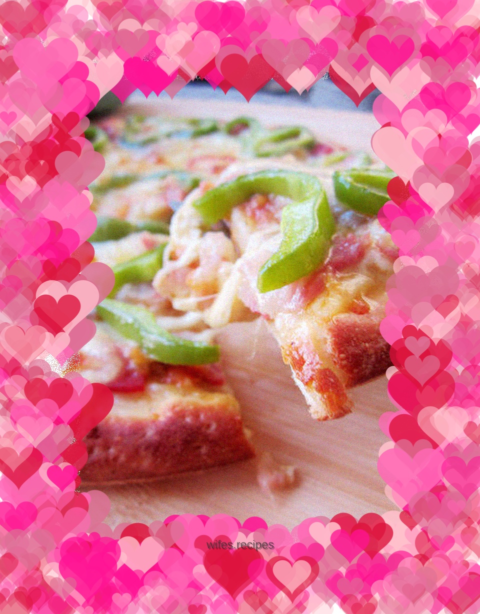 Green Pepper Bacon Pizza