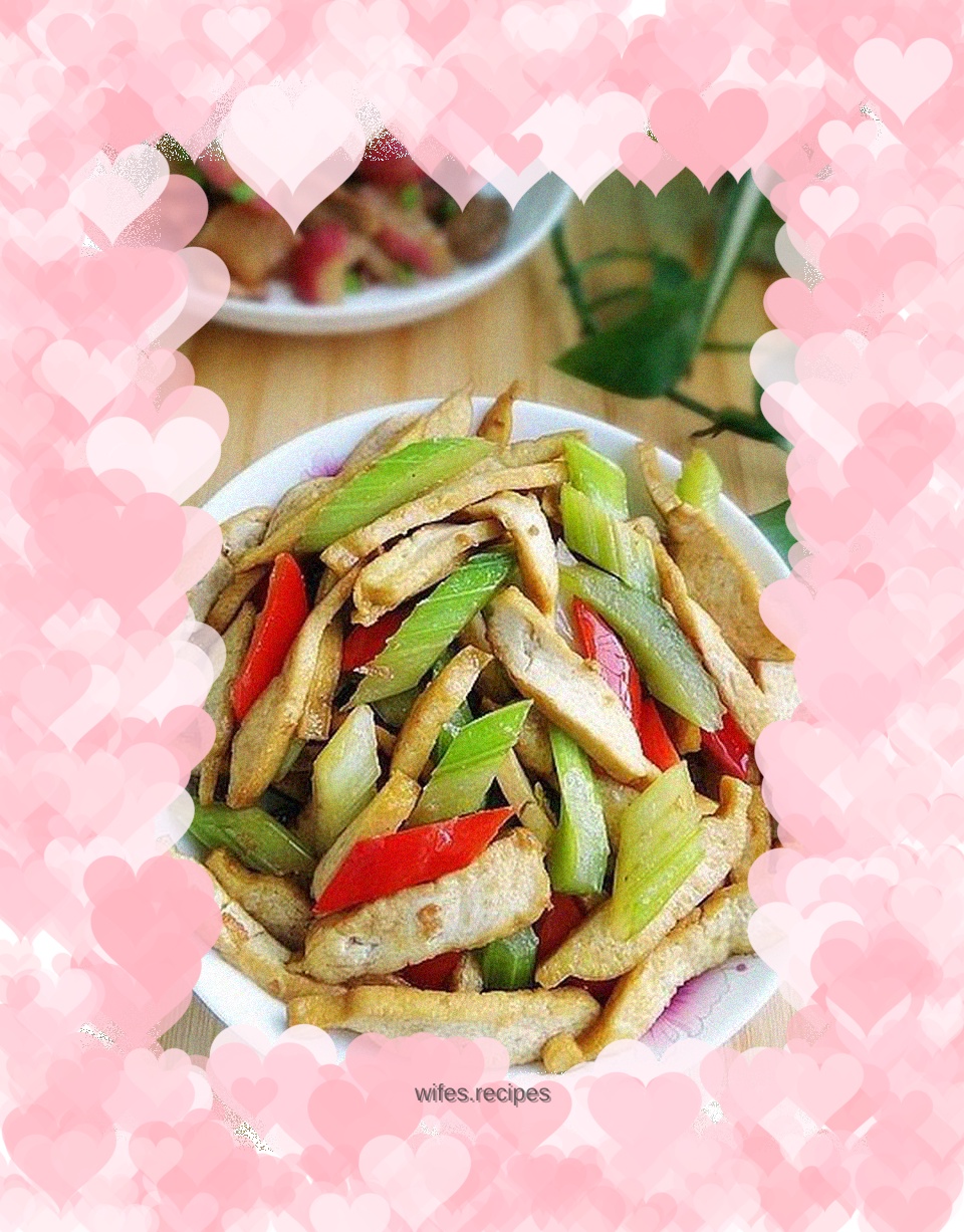 Stir-fried dried tofu with celery