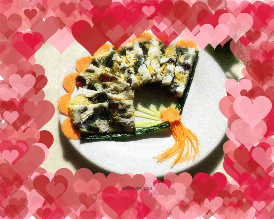 Three-color steamed eggs