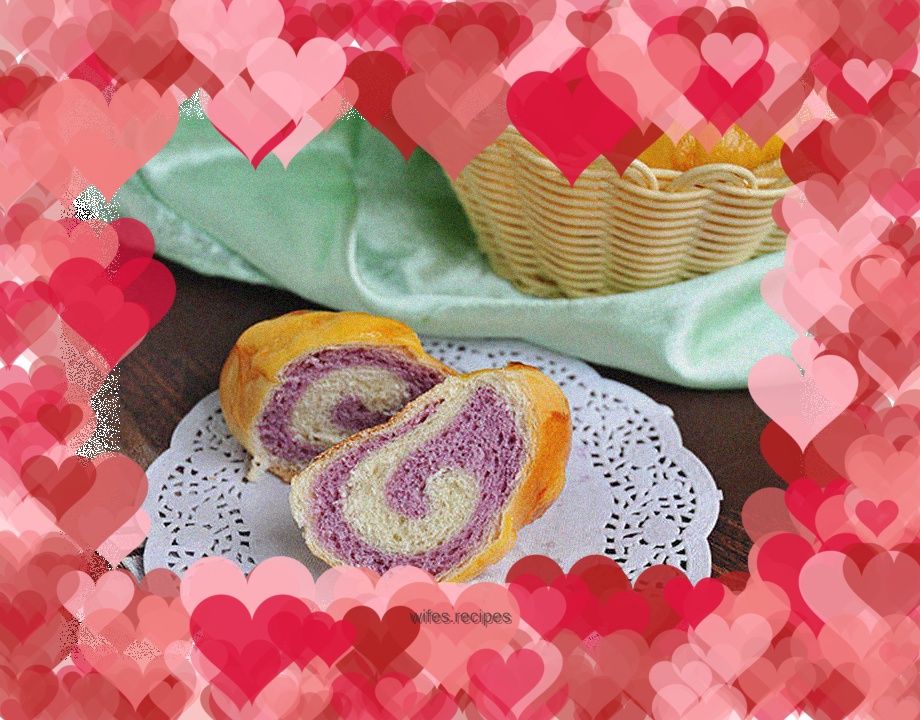 Two-color purple potato cheese roll