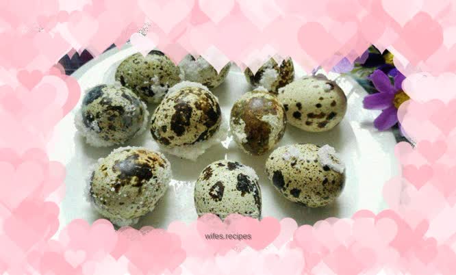 Salt-baked quail eggs