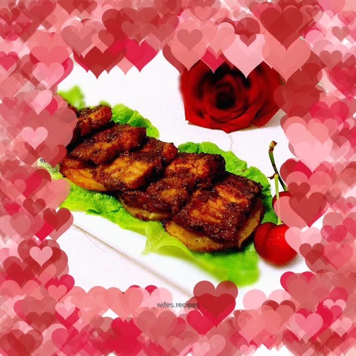 Grilled Pork Belly with Potato Chips