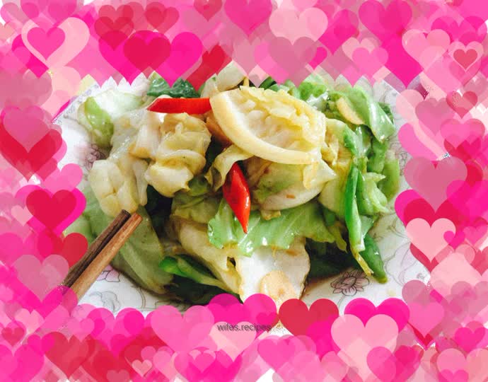 Hand-shredded cabbage