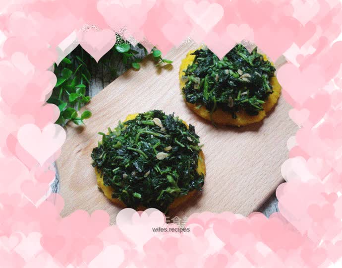 Green vegetable paste cake