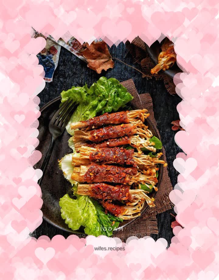Grilled Beef and Enoki Mushroom Rolls with Black Pepper