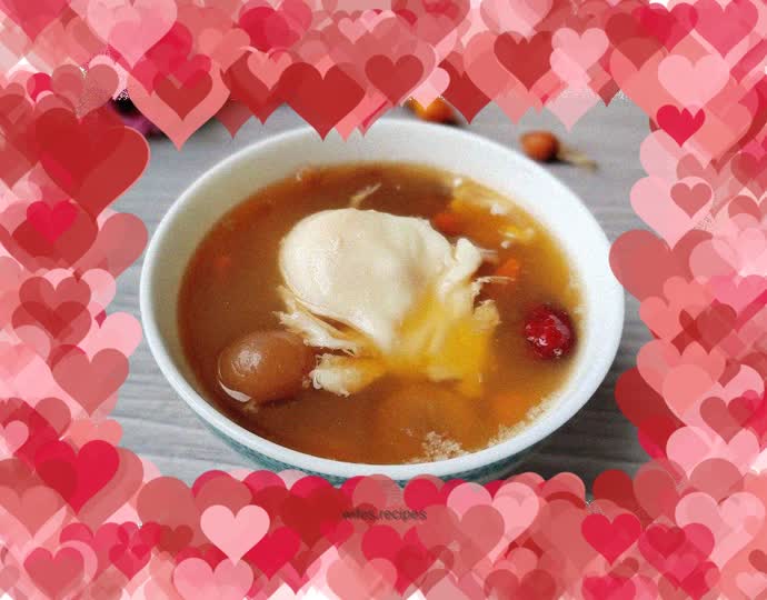 Red dates, longan and egg soup