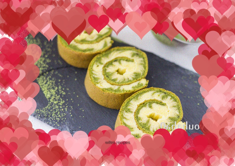 Matcha whirlwind cake roll