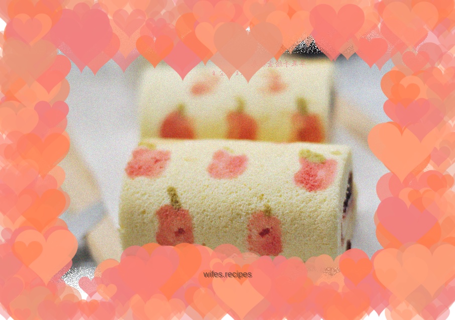 Apple hand-painted cake roll