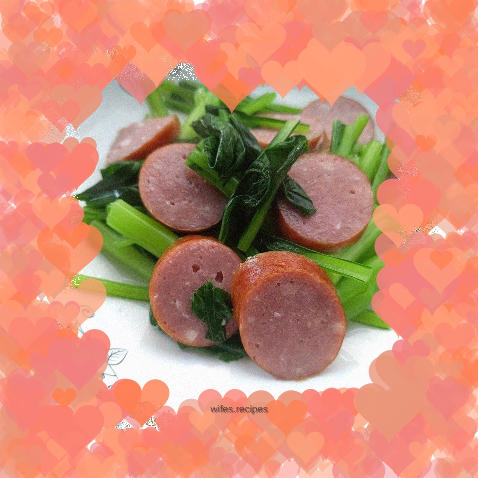 Garlic sausage mixed with vegetable core