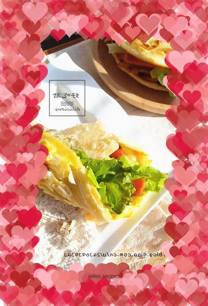 Homemade egg-filled pancakes