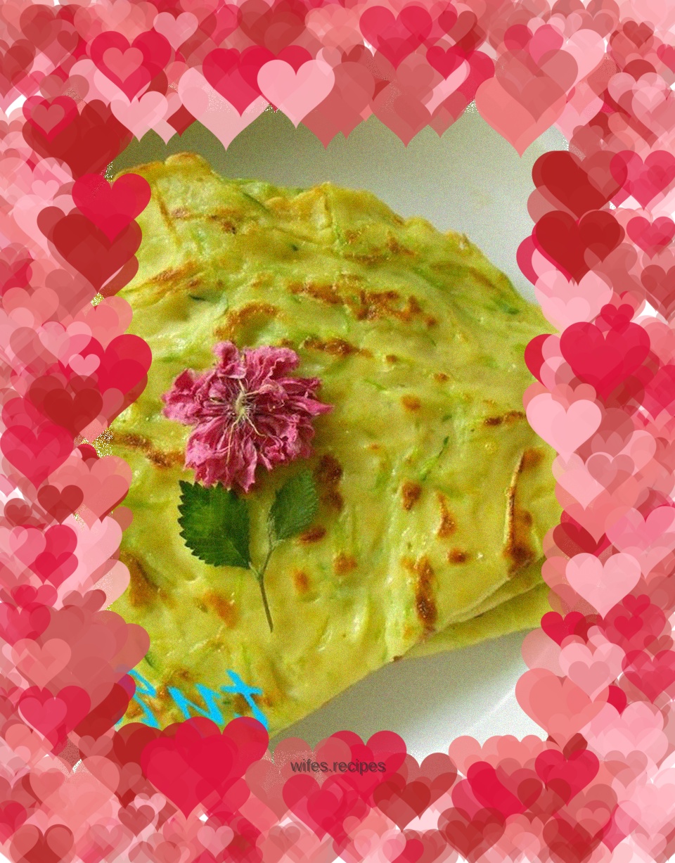 Fresh cucumber egg pancake