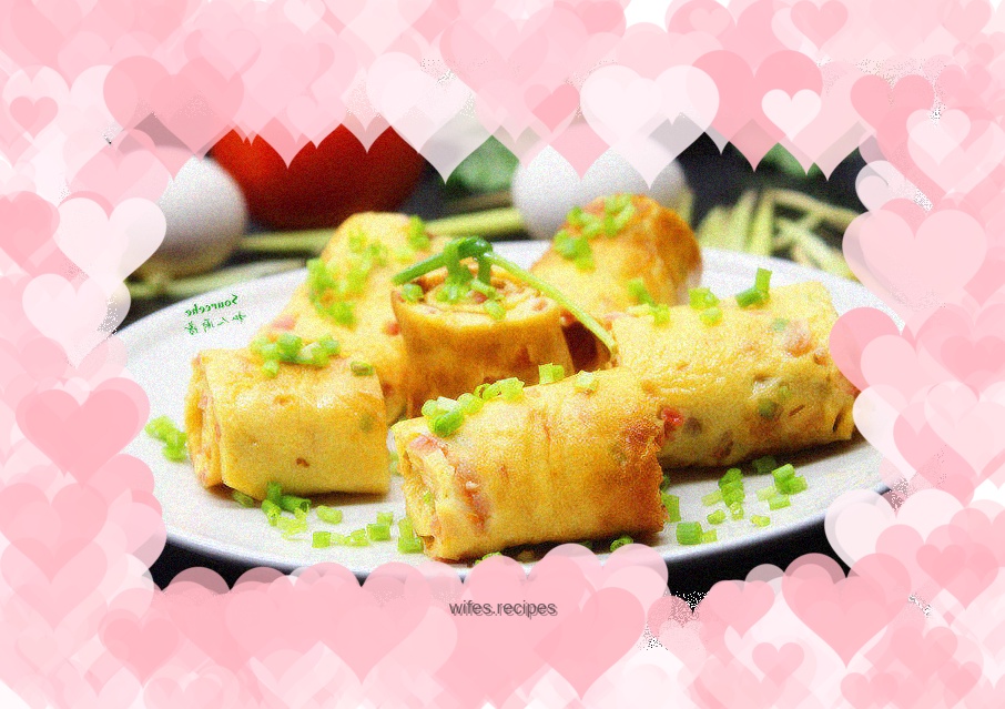 Thick roasted egg with tomatoes