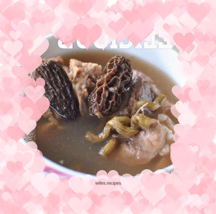 Morel mushroom and pork bone soup