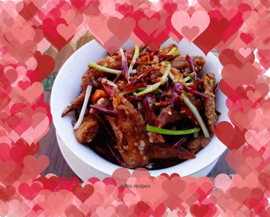 "Spicy Wing Tips" - the taste on the tip of the tongue