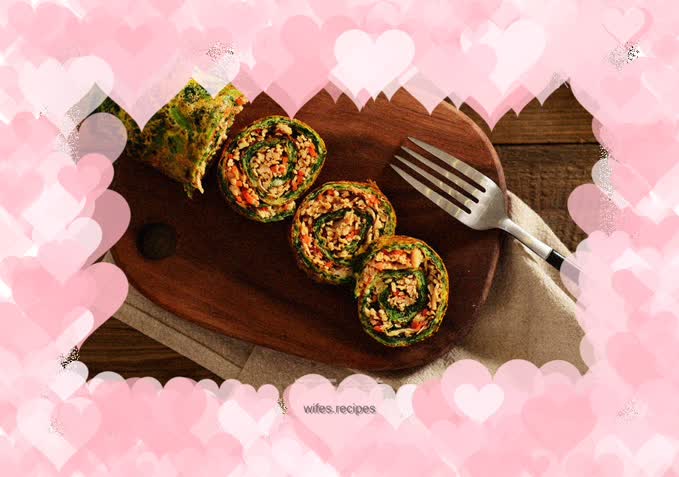 Spinach and shredded chicken egg rolls—Jiuyang Zhishi