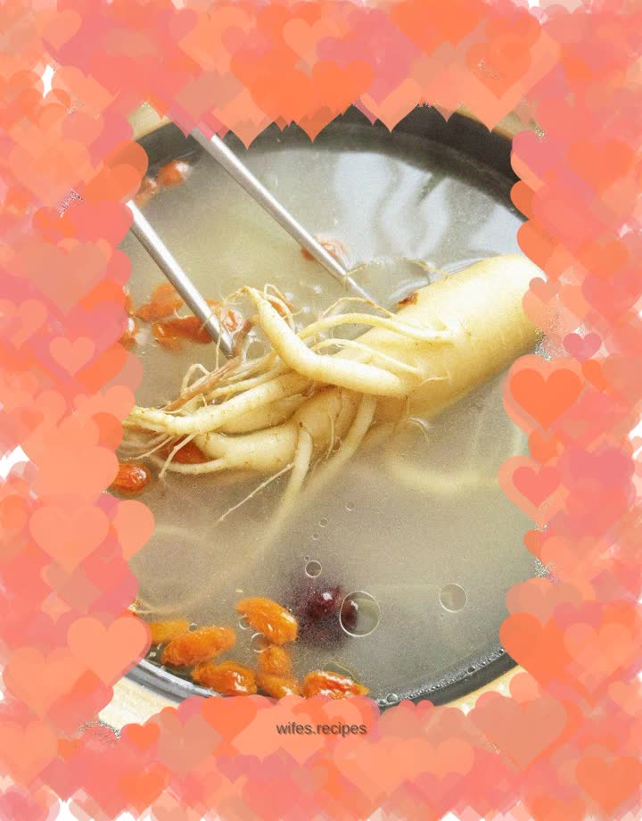 Fresh ginseng, yam and pork ribs soup