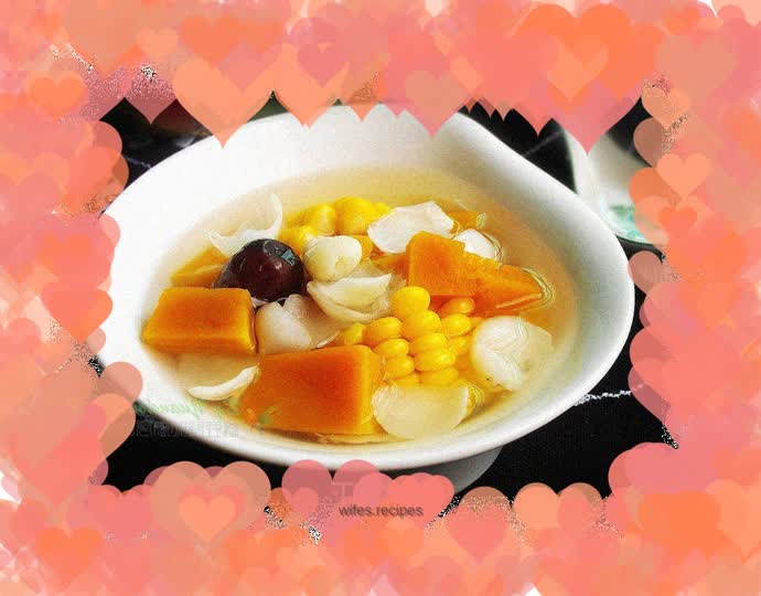 Dried and fresh lily pumpkin soup