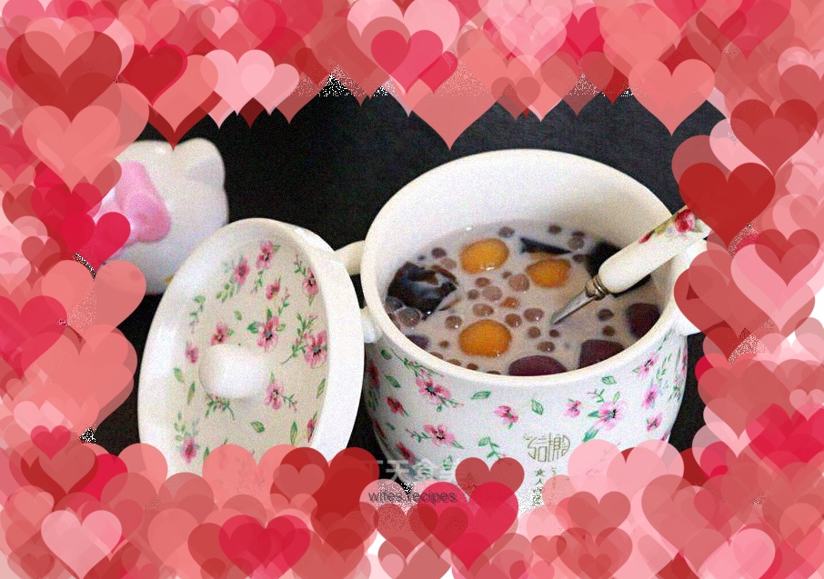 Taro balls and roasted grass jelly