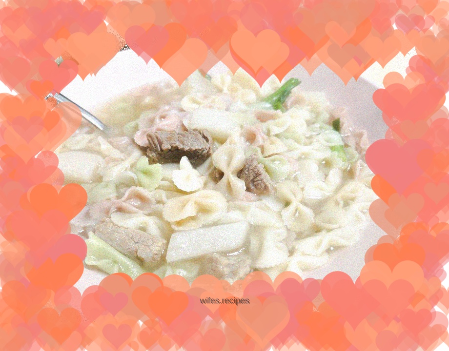 Beef Brisket and Radish Butterfly Noodles