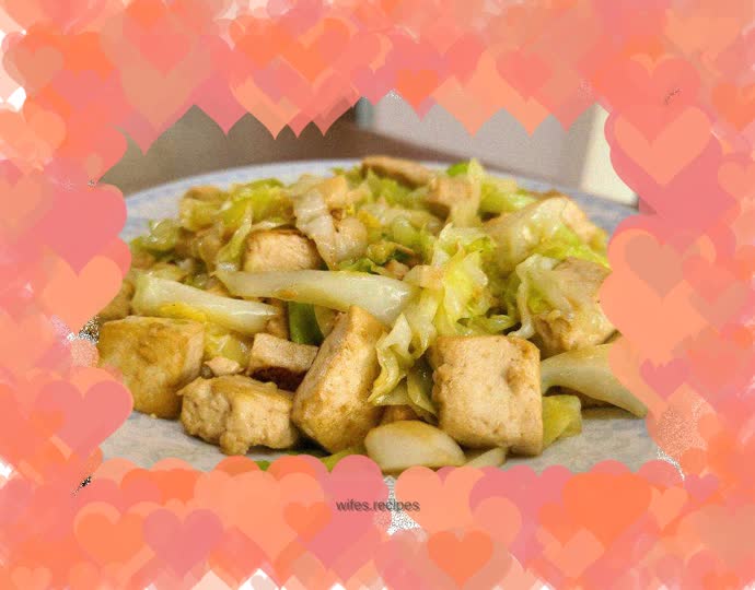 Stir-fried tofu with cabbage