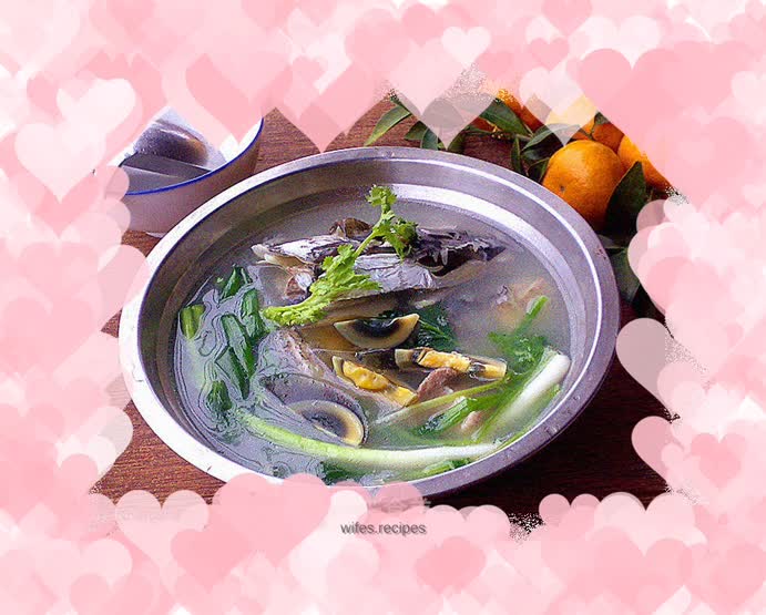 Onion-flavored fish head soup