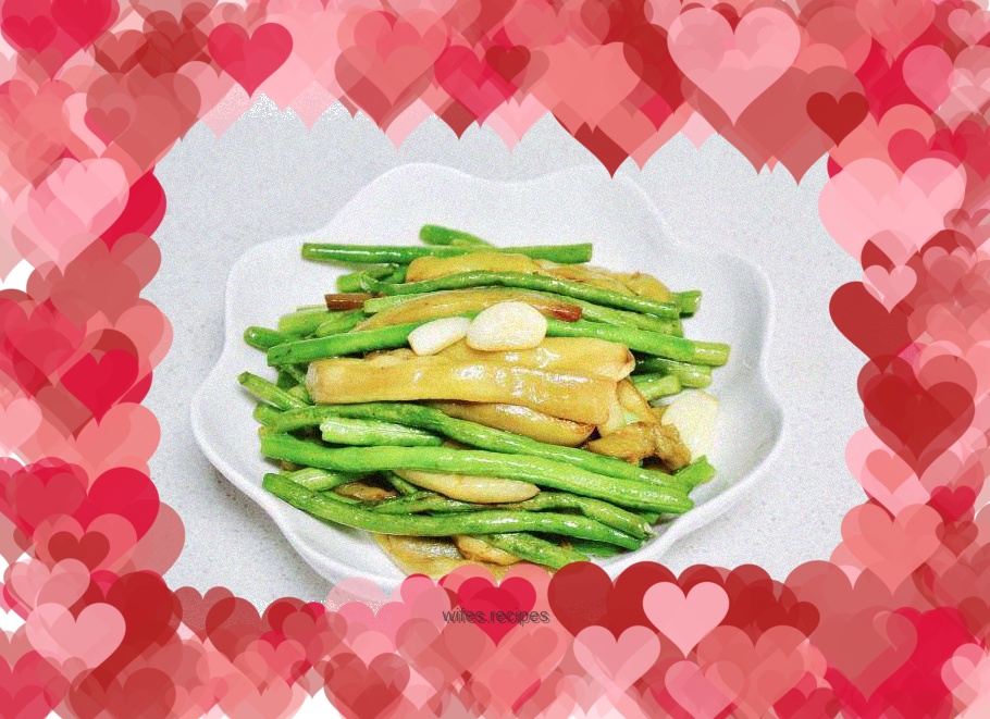 Stir-fried eggplant and beans