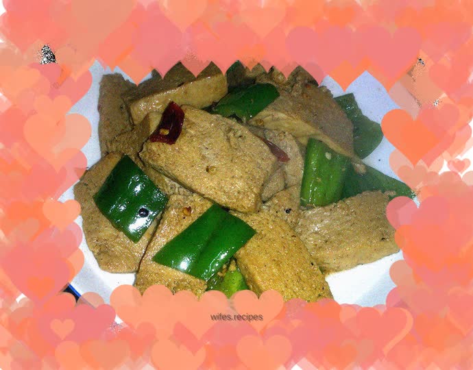 Green pepper frozen tofu