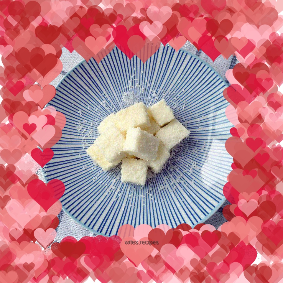 Milk coconut shredded cubes