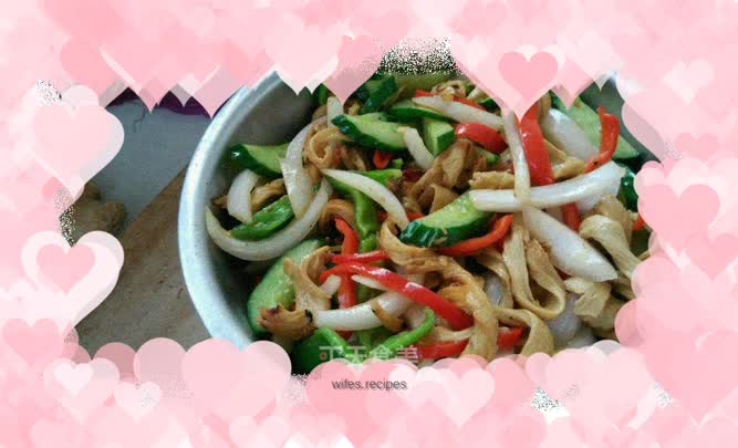 Stir-fried three fresh vegetarian gluten