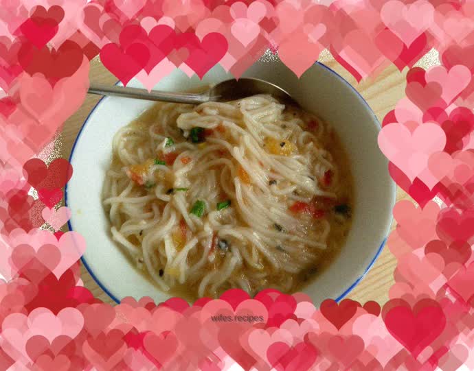 Baby food supplement – tomato fish paste noodles