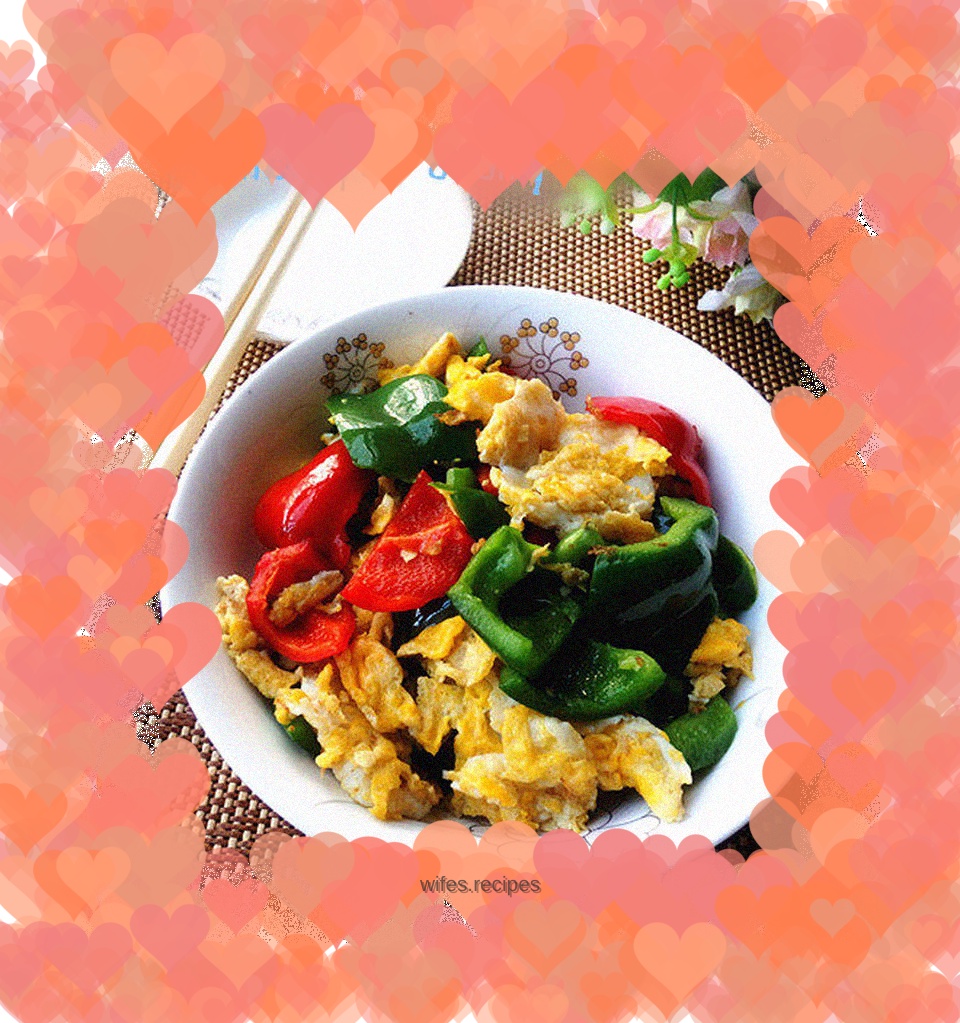 Two-color chili scrambled eggs