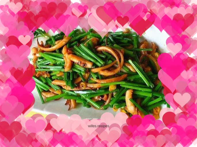 Home-style stir-fry—squid with chives