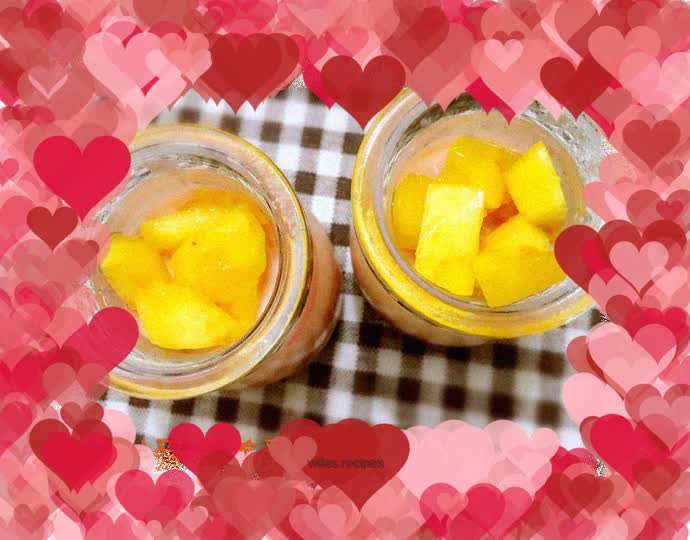 Plum watermelon matcha pudding